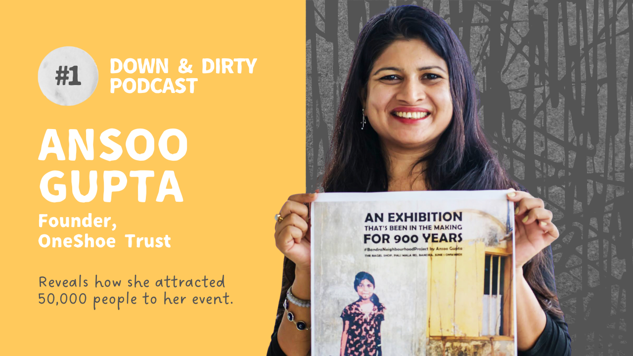 How did Ansoo Gupta, Founder of OneShoe Trust, attract 50,000 vistors to her event?