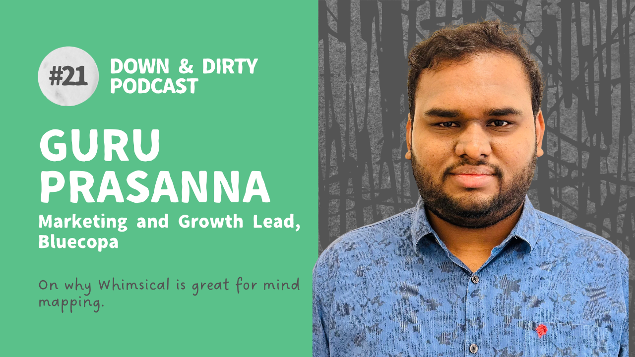What does this GTM fanatic love about Whimsical? podcast with Guru Prasanna. Marketing Lead at Bluecopa